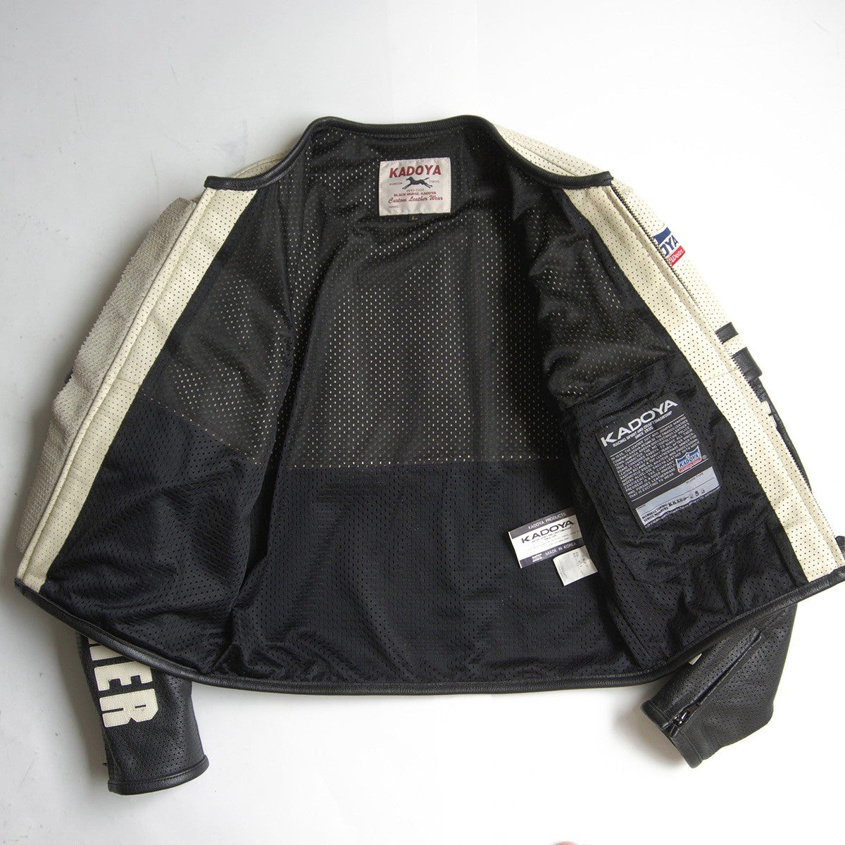 KADOYA BLACK HORSE Perforated Leather Jacket Size L