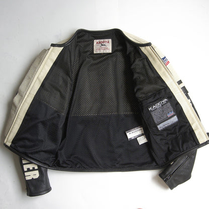 KADOYA BLACK HORSE Perforated Leather Jacket Size L