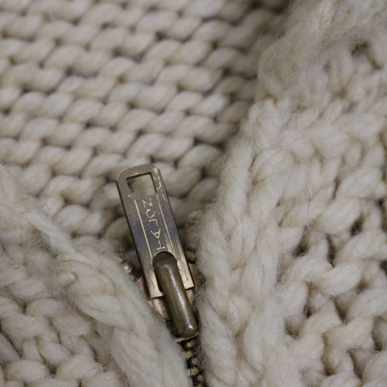 Vintage 60s 70s Wool Cowichan Hunting Sweater Beige Size M