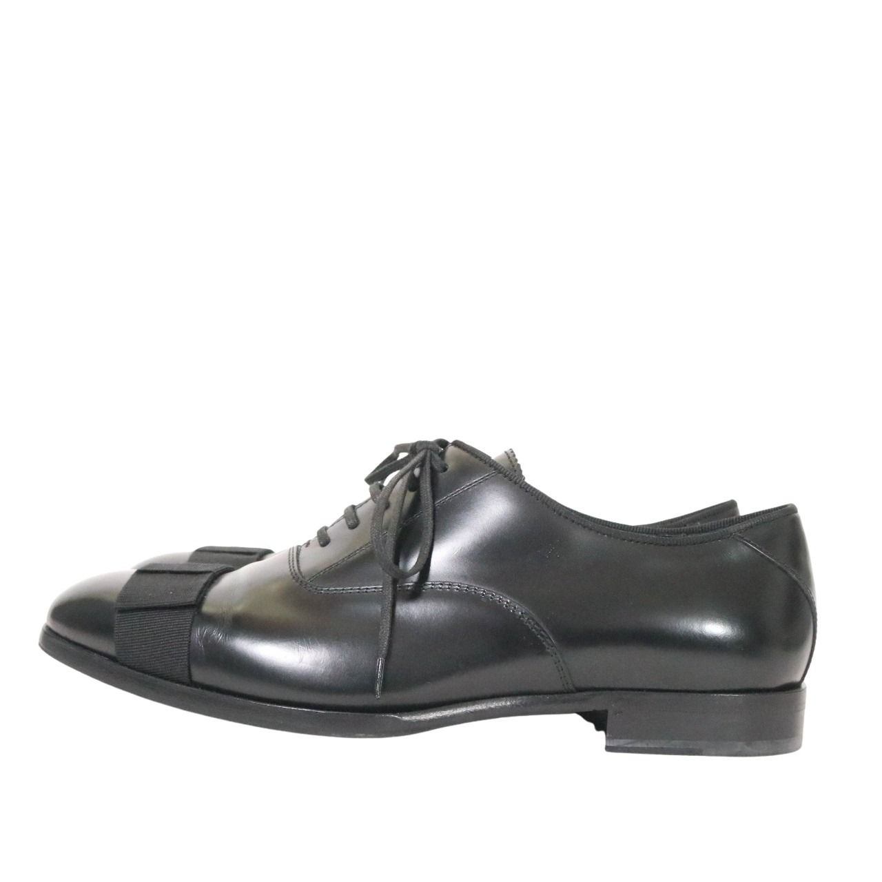 JIMMY CHOO Falcon Grosgrain Ribbon Oxfords Black Size 26.0cm