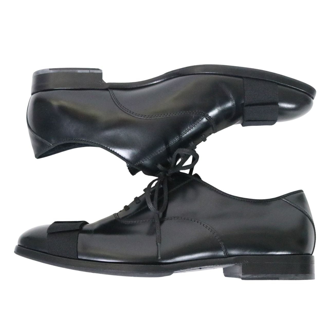 JIMMY CHOO Falcon Grosgrain Ribbon Oxfords Black Size 26.0cm