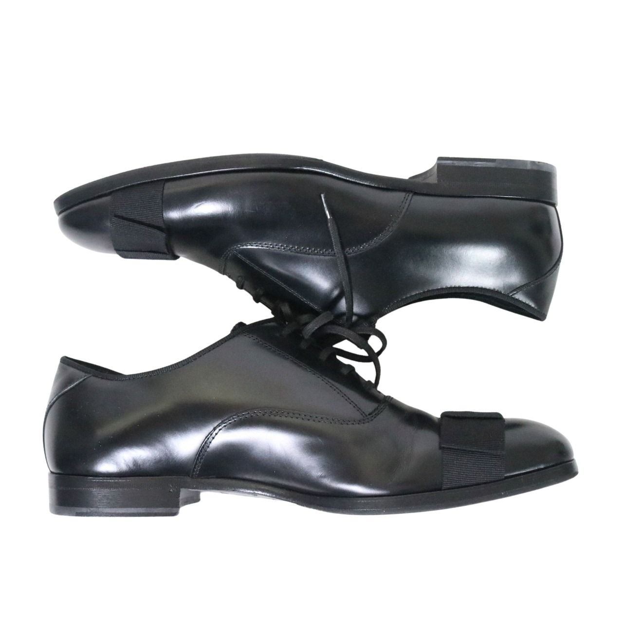 JIMMY CHOO Falcon Grosgrain Ribbon Oxfords Black Size 26.0cm