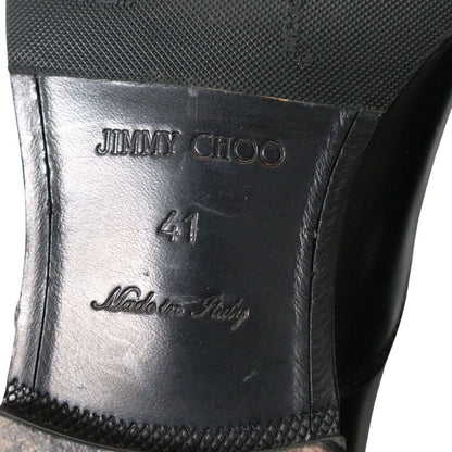 JIMMY CHOO Falcon Grosgrain Ribbon Oxfords Black Size 26.0cm
