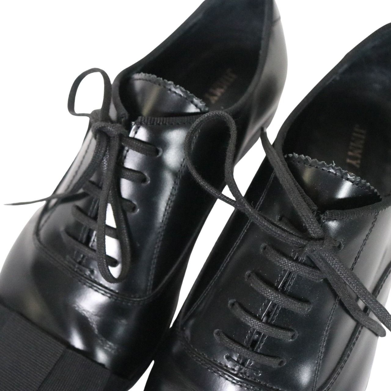 JIMMY CHOO Falcon Grosgrain Ribbon Oxfords Black Size 26.0cm