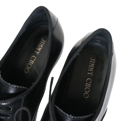 JIMMY CHOO Falcon Grosgrain Ribbon Oxfords Black Size 26.0cm