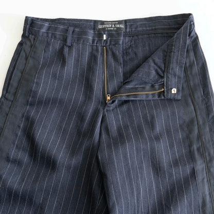 GEOFFREY B. SMALL Striped Wide Trousers Size 44