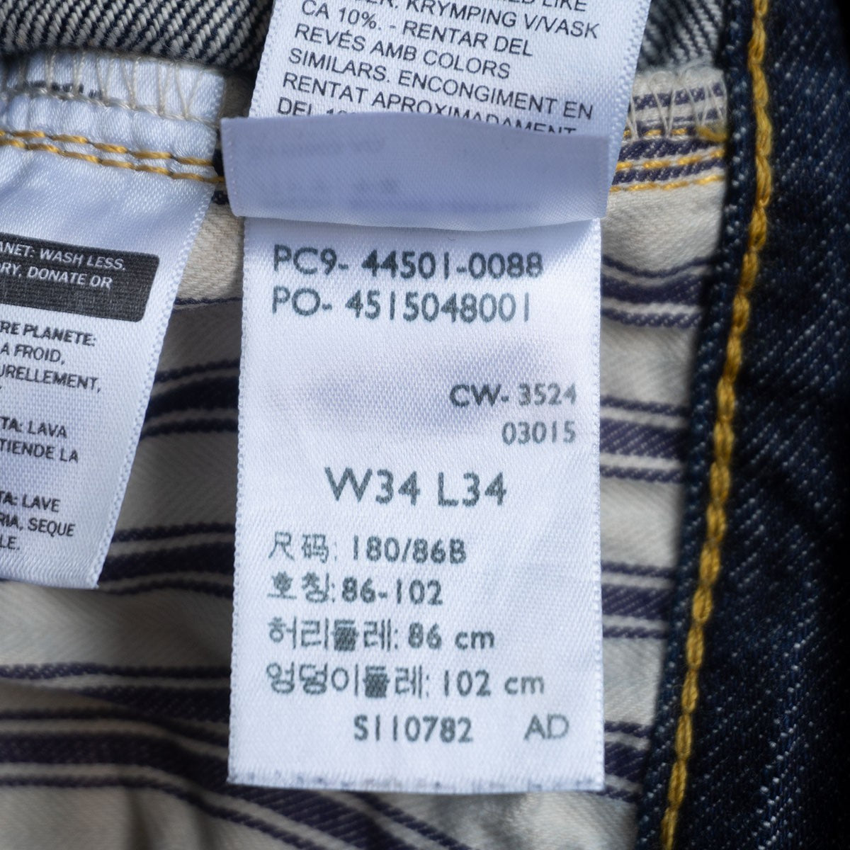 LEVI'S VINTAGE CLOTHING 44501 S501XX Jeans Size 34x34 Size 34×34