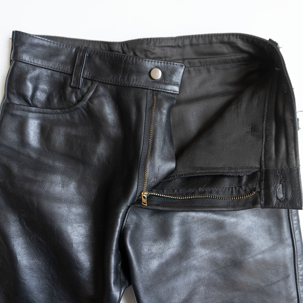 VANSON Made in USA Thick Leather Pants Black Size 34