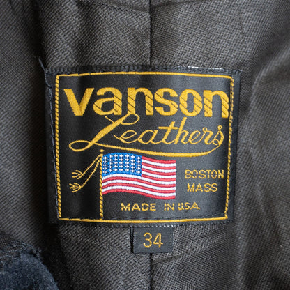 VANSON Made in USA Thick Leather Pants Black Size 34
