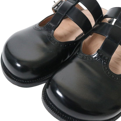 LOEWE Campo Mary Jane Polished Mule Black Sandals Size 25.5cm