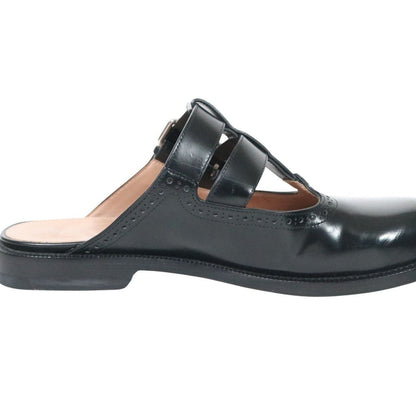LOEWE Campo Mary Jane Polished Mule Black Sandals Size 25.5cm