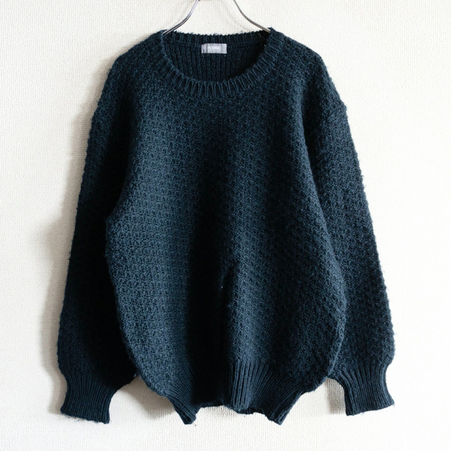 COMME des GARCONS HOMME 80s Wool Cable Sweater Green Size M