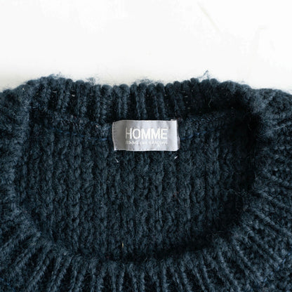 COMME des GARCONS HOMME 80s Wool Cable Sweater Green Size M