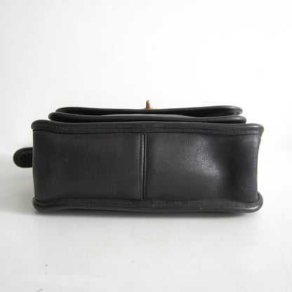 OLD COACH Leather Turnlock Shoulder Bag Black Size ONE SIZE