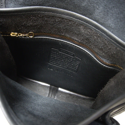 OLD COACH Leather Turnlock Shoulder Bag Black Size ONE SIZE