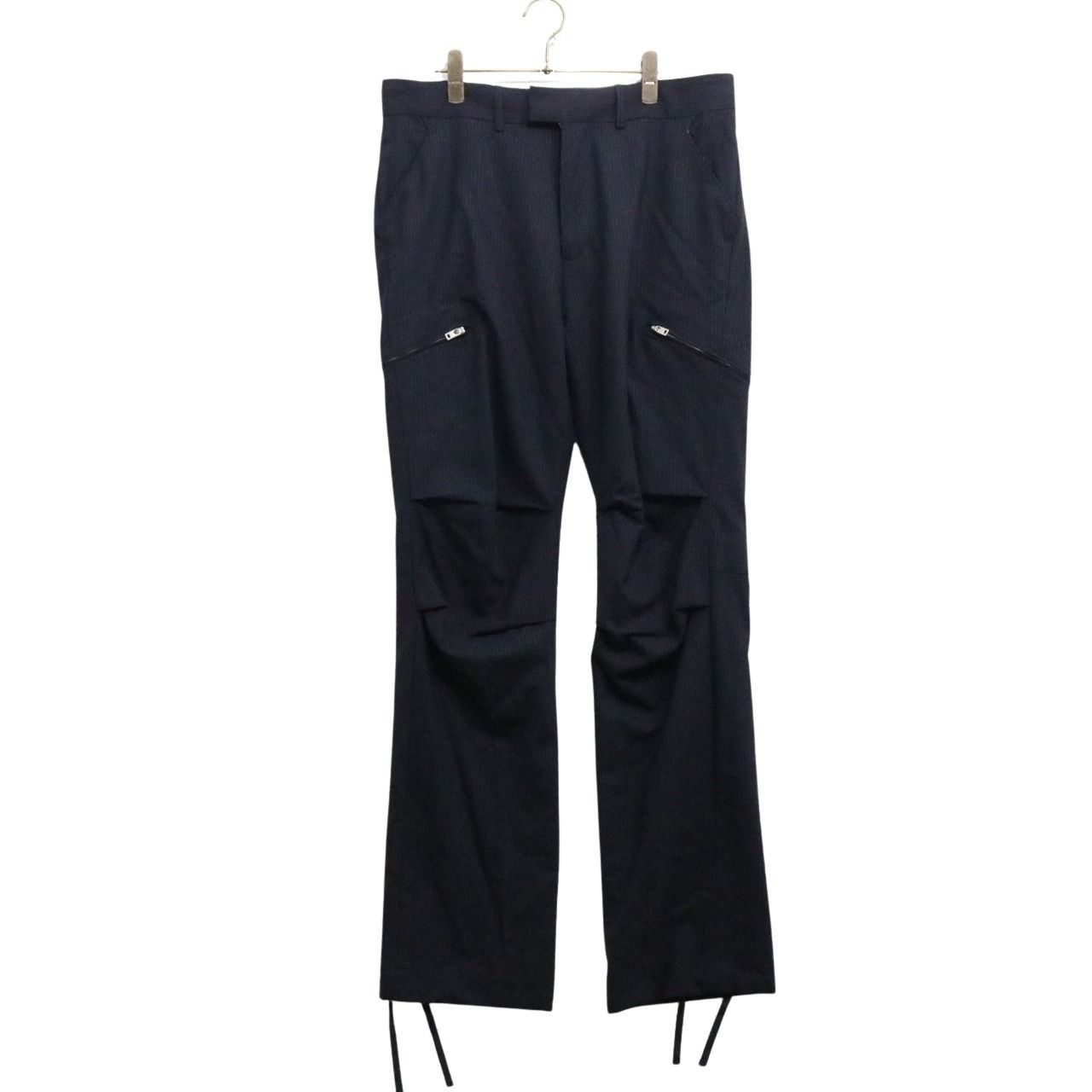 nonnative Stripe Relax Fit Wool Trousers Navy Size 3