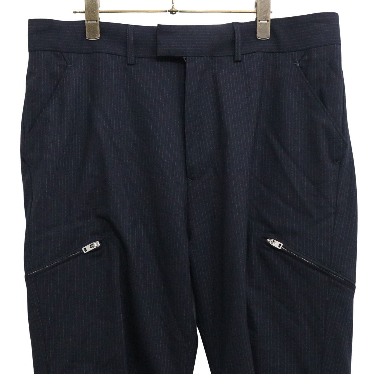 nonnative Stripe Relax Fit Wool Trousers Navy Size 3