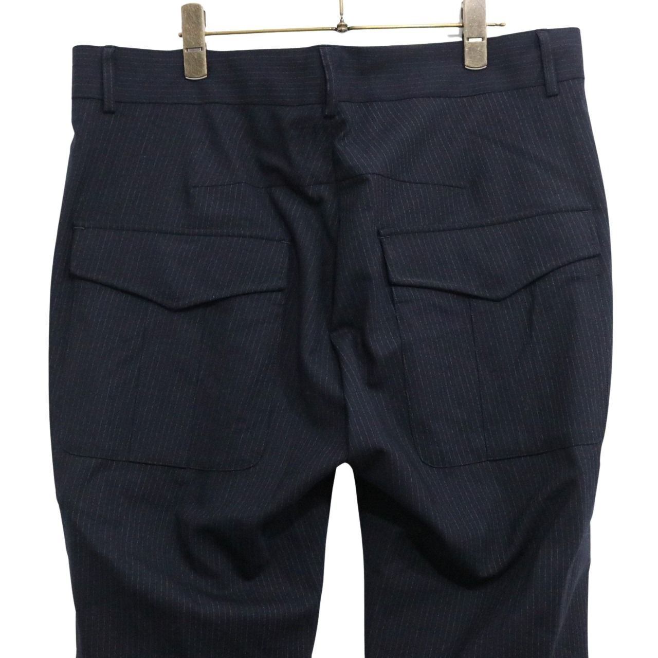 nonnative Stripe Relax Fit Wool Trousers Navy Size 3