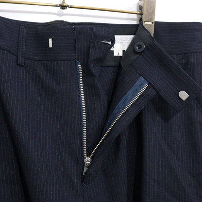 nonnative Stripe Relax Fit Wool Trousers Navy Size 3