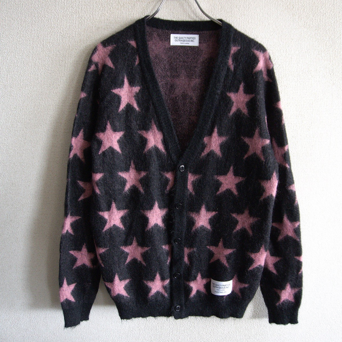 WACKO MARIA Star Pattern Mohair Cardigan Size M