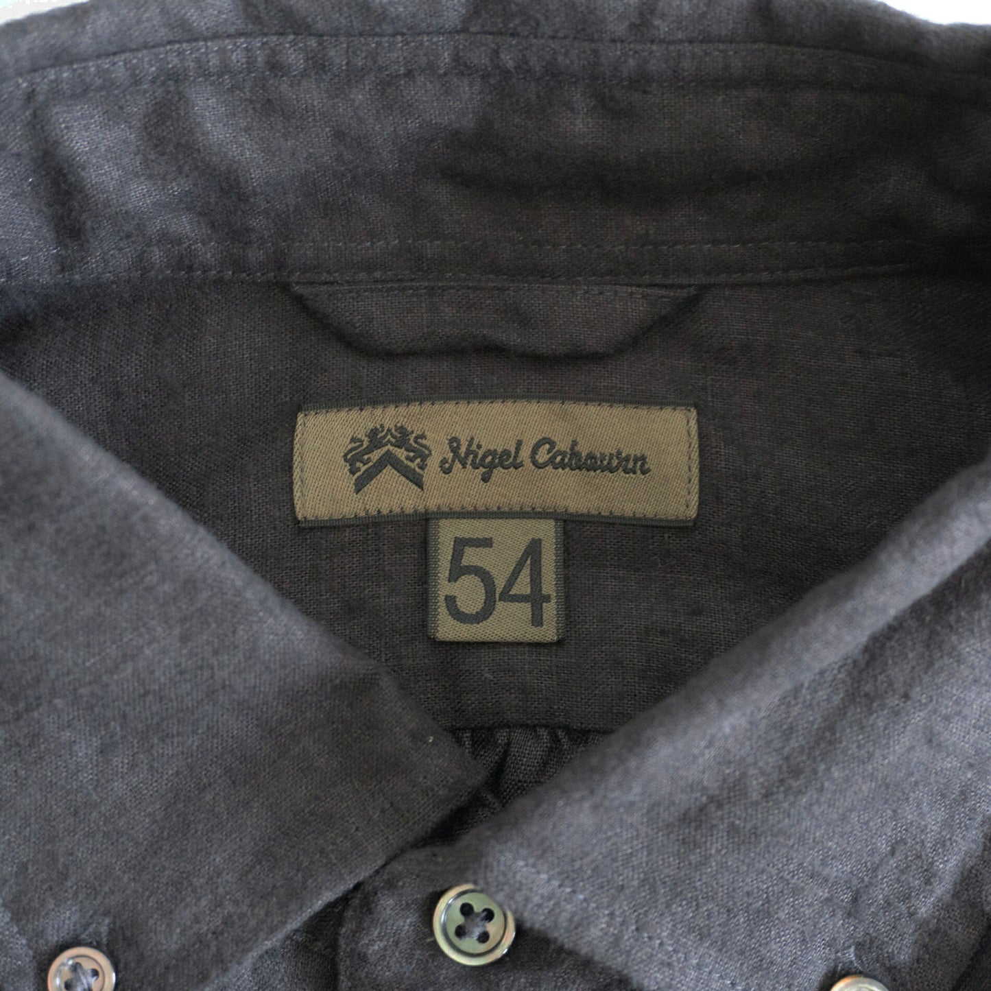 NIGEL CABOURN British Officers Hemp Poplin Shirt Size 54