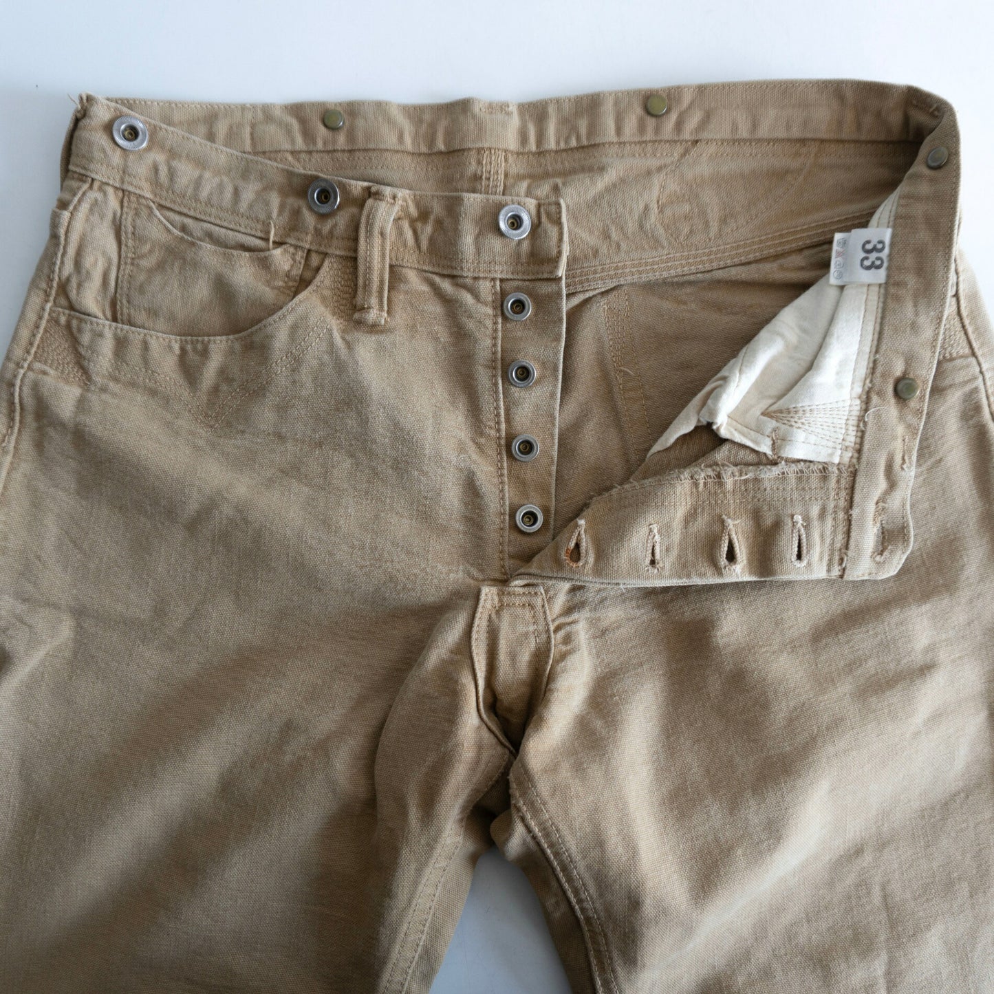 WAREHOUSE DUCK DIGGER Suspender Button Back Pants Size 33
