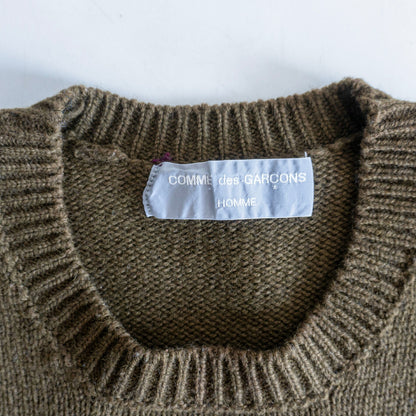 COMME des GARCONS HOMME 80s Crewneck Knit Khaki Size L
