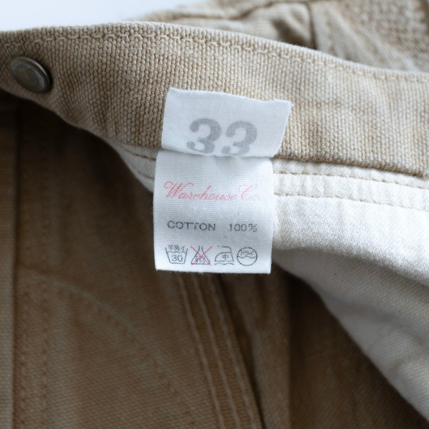 WAREHOUSE DUCK DIGGER Suspender Button Back Pants Size 33
