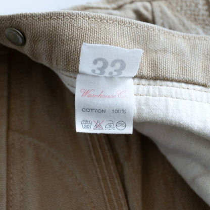 WAREHOUSE DUCK DIGGER Suspender Button Back Pants Size 33