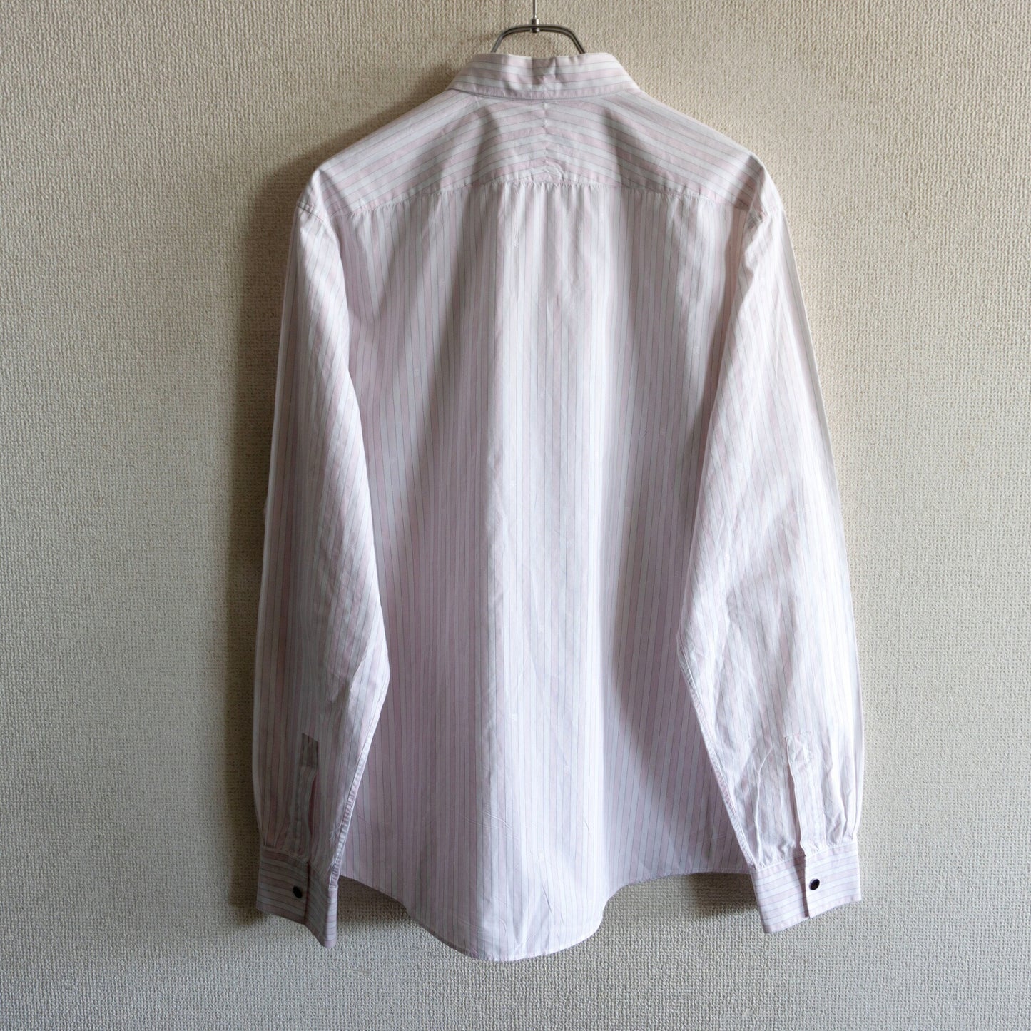 HERMES Sellier Button Cotton Stripe Shirt Size 43
