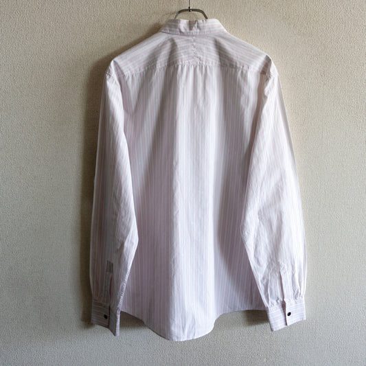 HERMES Sellier Button Cotton Stripe Shirt Size 43