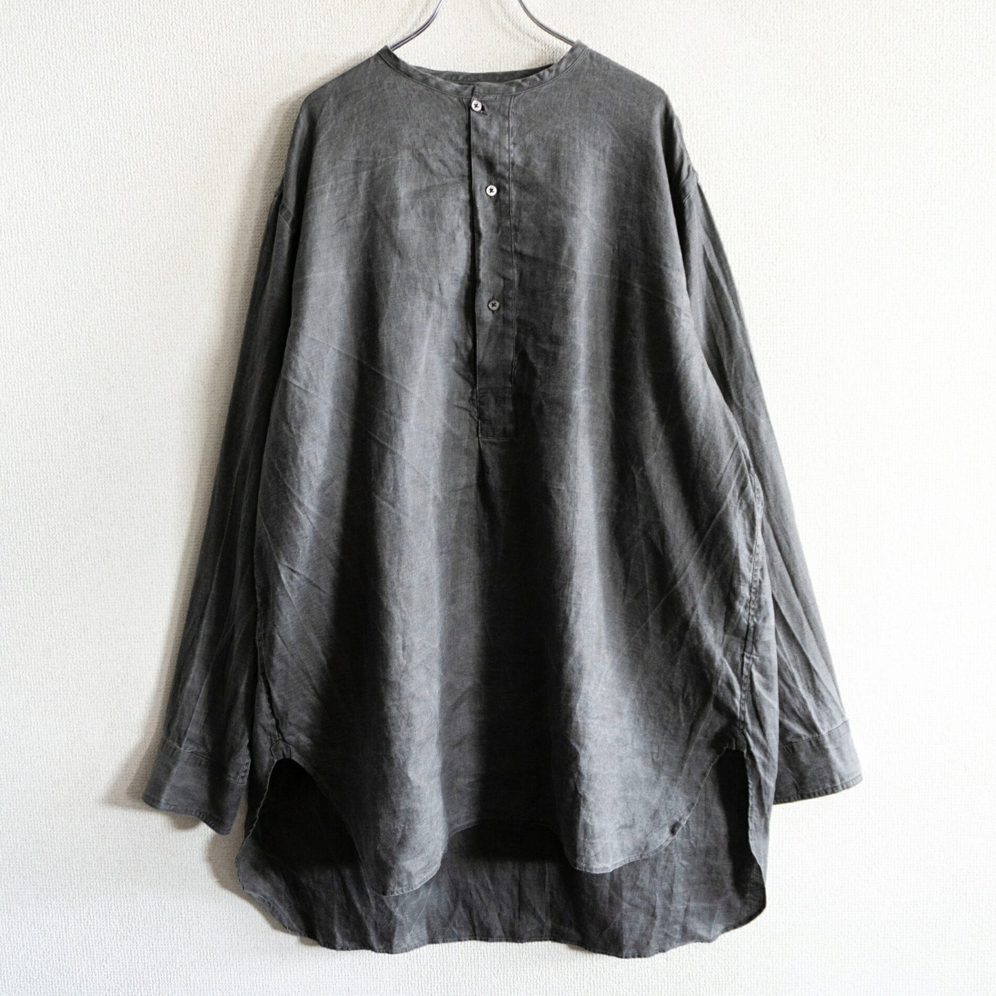 NIGEL CABOURN Henley Hemp Poplin Shirt Size 52