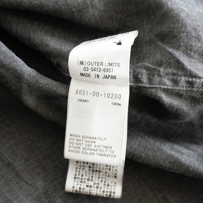 NIGEL CABOURN Henley Hemp Poplin Shirt Size 52