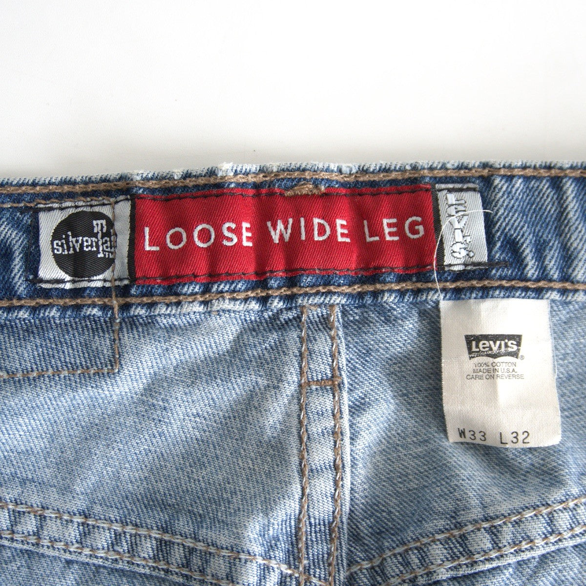 LEVI'S Silver Tab 00s 567 Loose Wide Jeans Size 33x32 Size 33×32