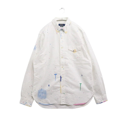 Polo Ralph Lauren Paint Splatter Oxford Shirt White Size M