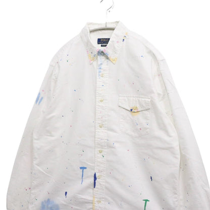 Polo Ralph Lauren Paint Splatter Oxford Shirt White Size M