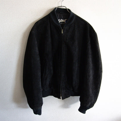 SCHOTT Suede Leather Jacket USA Black Size 44