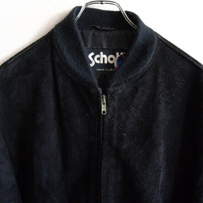 SCHOTT Suede Leather Jacket USA Black Size 44