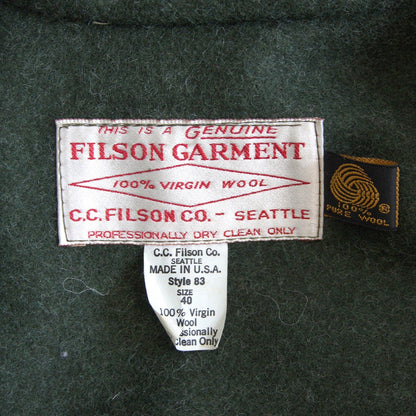 FILSON USA Made Double Mackinaw Cruiser Jacket Size 40