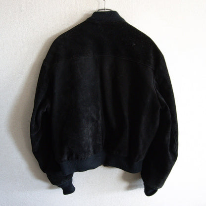 SCHOTT Suede Leather Jacket USA Black Size 44