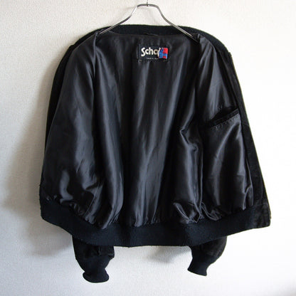 SCHOTT Suede Leather Jacket USA Black Size 44