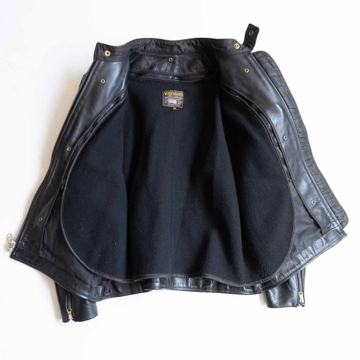 VANSON MODEL B Made in USA Leather Rider Jacket Size 46