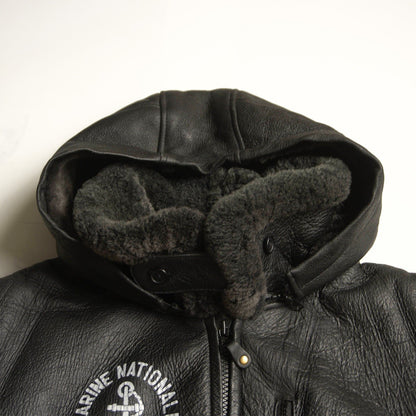 MORGAN PRODUCTIONS French Navy Shearling Deck Jacket Size XL