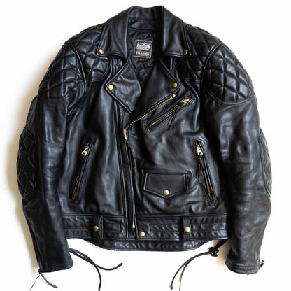 KADOYA EVO Padded Double Rider Leather Jacket Black Size 3LB