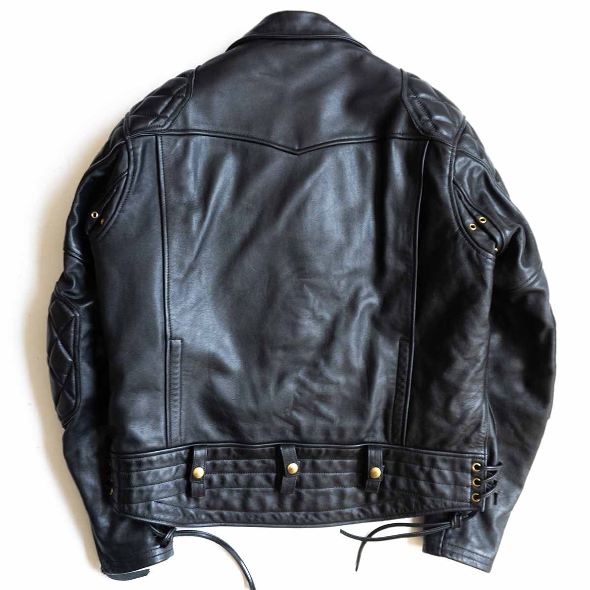 KADOYA EVO Padded Double Rider Leather Jacket Black Size 3LB