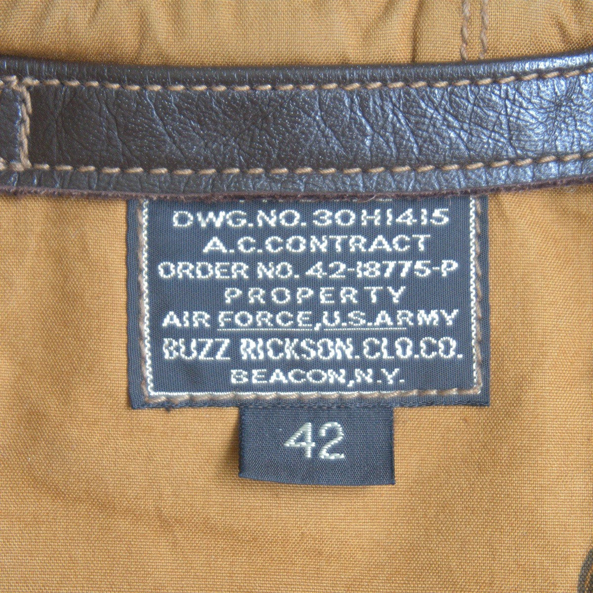 BUZZ RICKSON A-2 Horsehide Leather Flight Jacket Size 42