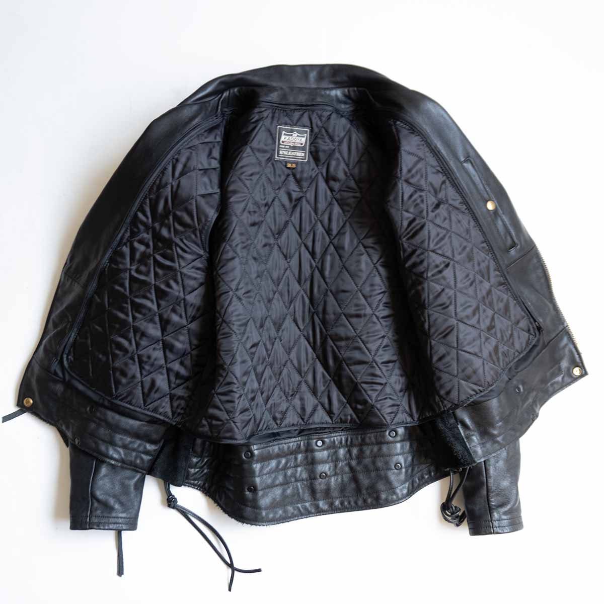 KADOYA EVO Padded Double Rider Leather Jacket Black Size 3LB