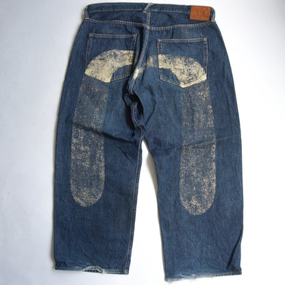 EVISU LOT.2001 Seagull Painted Denim Jeans Size 42×35