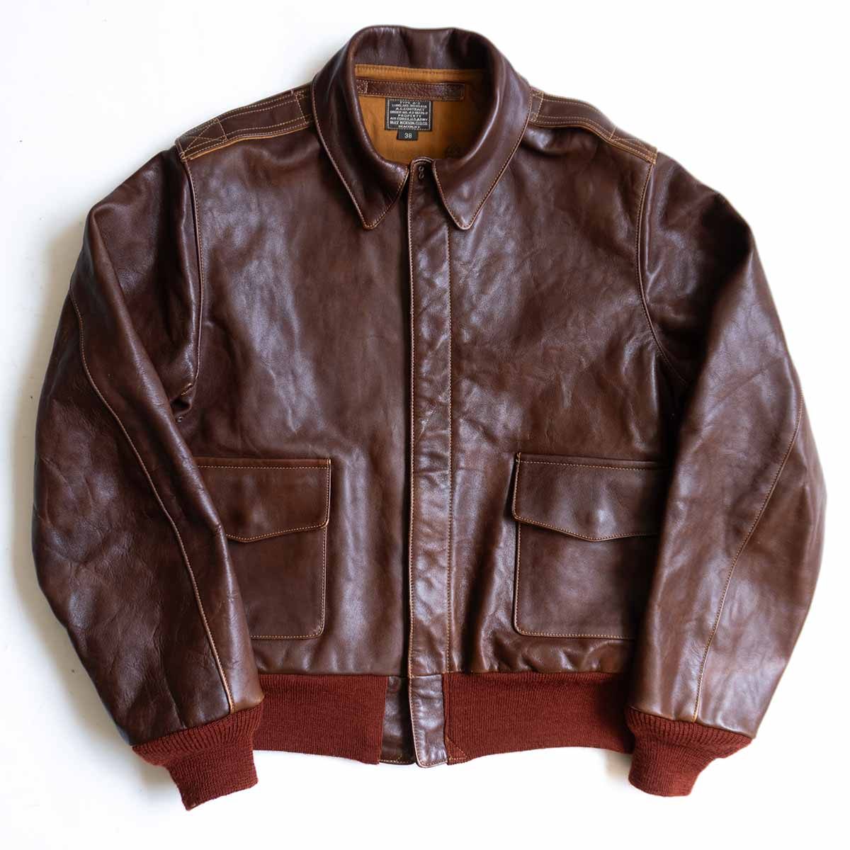 BUZZ RICKSON'S A-2 Horsehide Red Rib Flight Jacket Size M