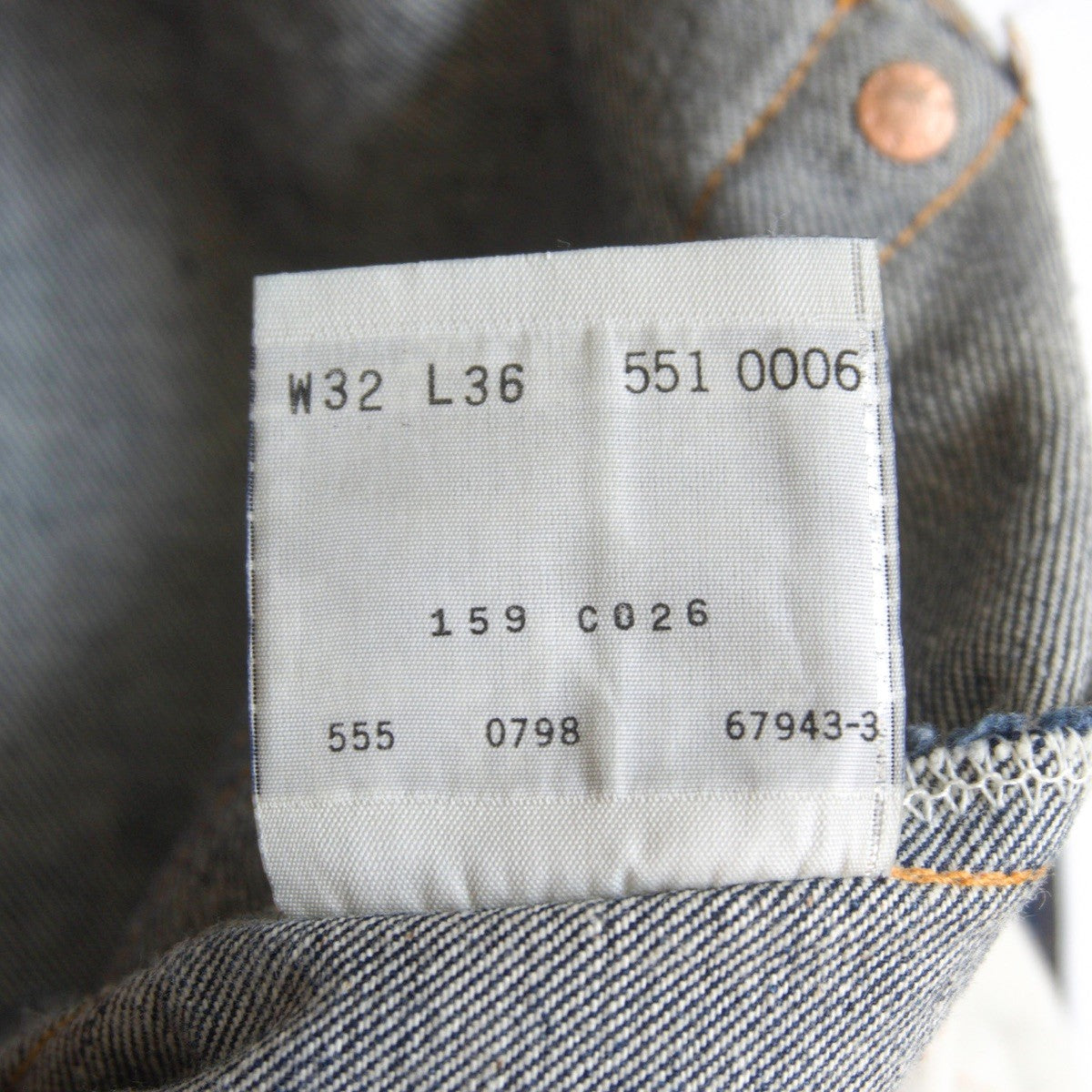 LEVI'S Valencia Made 551ZXX Big E Denim Jeans Size 32×36
